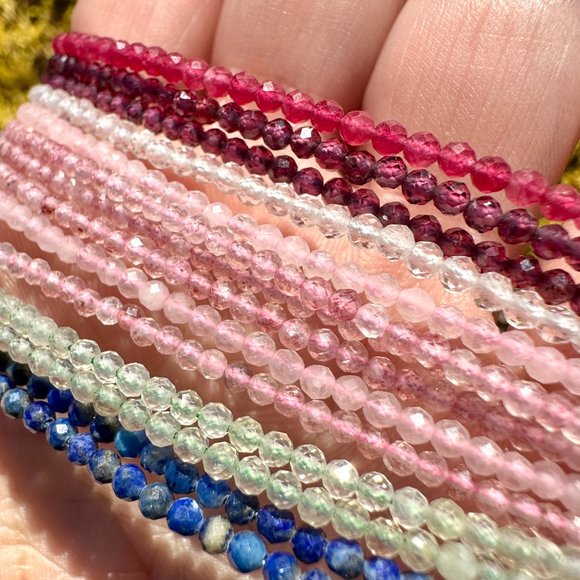 Faceted Natural Crystal Beaded Anklets - Picture 6 of 6